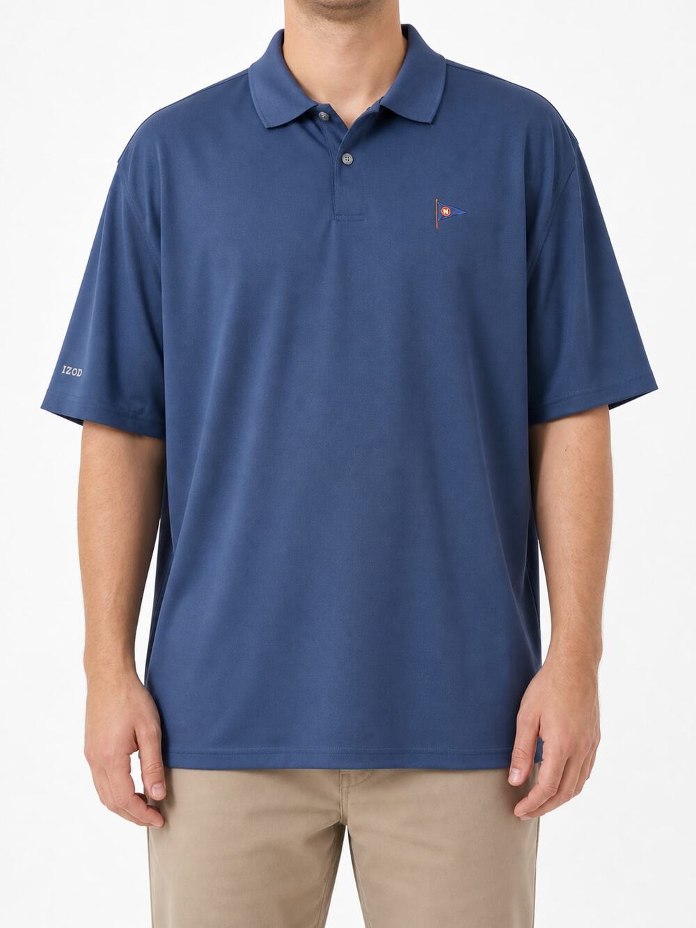 IZOD Golf Men's Blue Short Sleeve Polo Shirt XXL Newport Harbor Yacht Club Logo